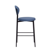 Product photo Hawaii bar stool, velour Velutto 48, legs metal black moire from the ChiedoCover company.