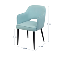 Product photo Rose chair, sky blue velour, black legs from the ChiedoCover company.
