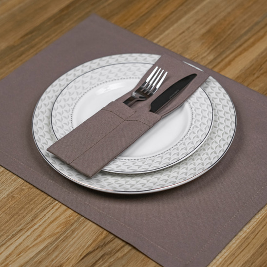 A set of placemats and couverts for 2 devices, cocoa - photo 6