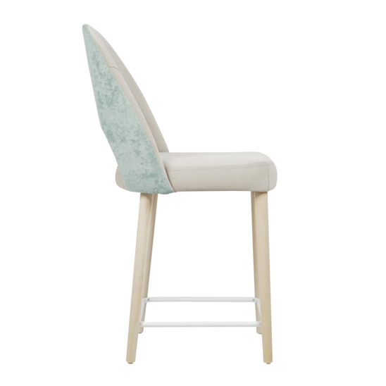 Mallin semi-wooden chair, hope 11 backrest/ velour Velutto 08 grey-beige, stain white - photo 2