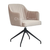 Product photo Tulip chair, beige fabric, metal rotating base from the manufacturer ChiedoCover, product picture, real product photo