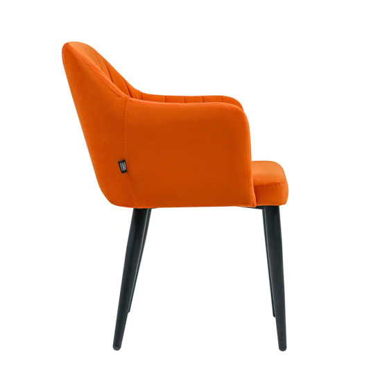 Tulip chair, velour orange Velutto 27, metal legs - photo 2