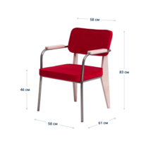 Product photo Mix chair, velour Teddy 644, legs beech stain white from the ChiedoCover company.