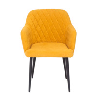 Product photo Tulip chair, yellow velour, metallic legs from the ChiedoCover company.