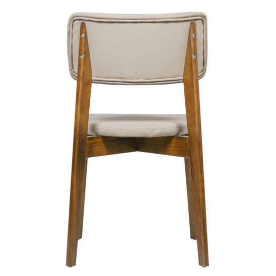 Topas chair, eco-leather Luxa cream light beige, light walnut - photo 5