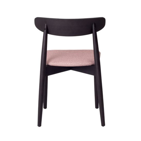 Rockwell chair, microfibre Bubble 5 Flamingo, beech frame, black stain - photo 3