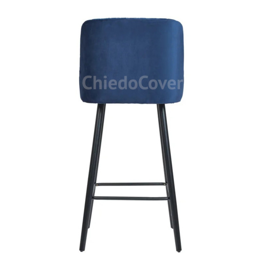 Mint bar stool blue velour, black enamel - photo 6