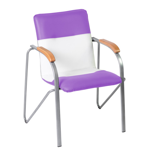 Samba chair, lilac/white, frame - silver - photo 1