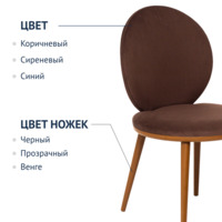 Product photo Ronda chair, brown velour, beech legs from the ChiedoCover company.