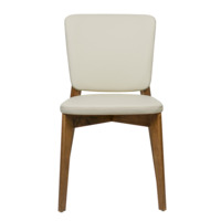 Product photo Safir chair, Luxa cream eco-leather, light beige, light walnut from the ChiedoCover company.