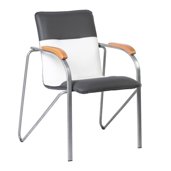 Samba chair, grey/white, frame - silver - photo 2