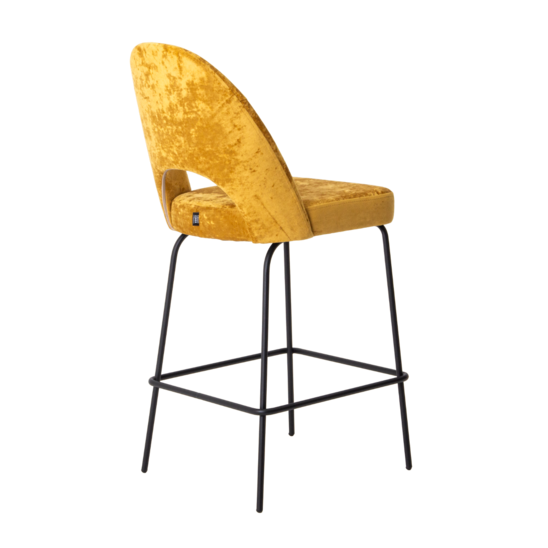 Mallin bar stool, Palermo gold 10 velour, metal legs - photo 4