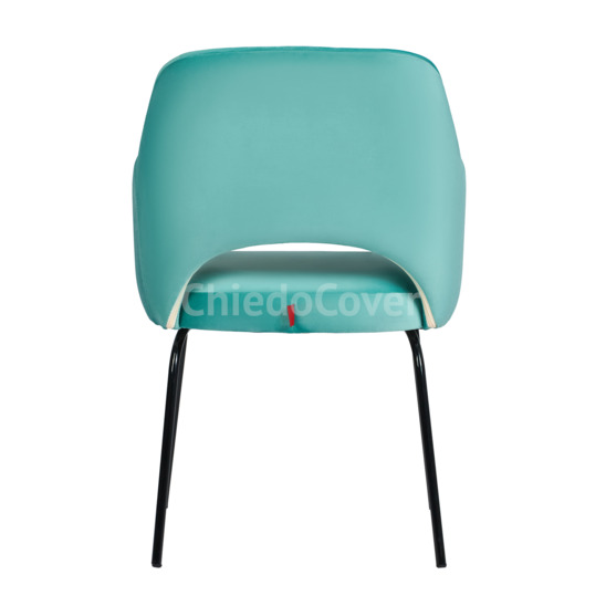 Rose chair, blue corduroy, metal legs - photo 4