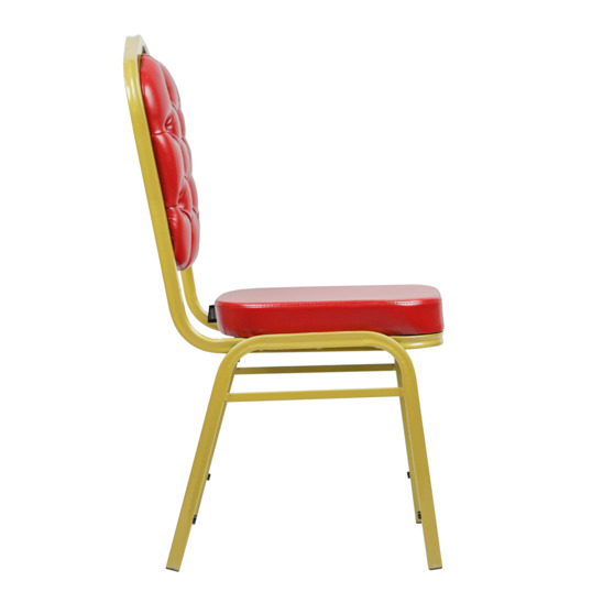 Chair Hit 25 mm, gold, red eco-leather, with carriage tie - photo 3