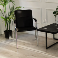 Product photo Samba chair, Galaxy black leatherette, electroplating from the ChiedoCover company.