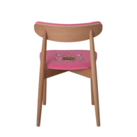 Product photo Rockwell chair, leopard embroidery, TEDDY 833 velour, beech legs, lacquer from the ChiedoCover company.