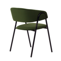 Product photo Gabbana chair, Catalana velour 14, RAL frame gloss black from the ChiedoCover company.