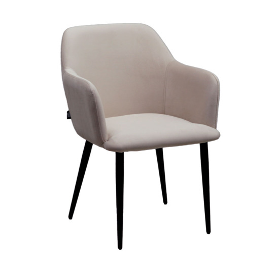 Terra chair, black legs, beige velour - photo 1