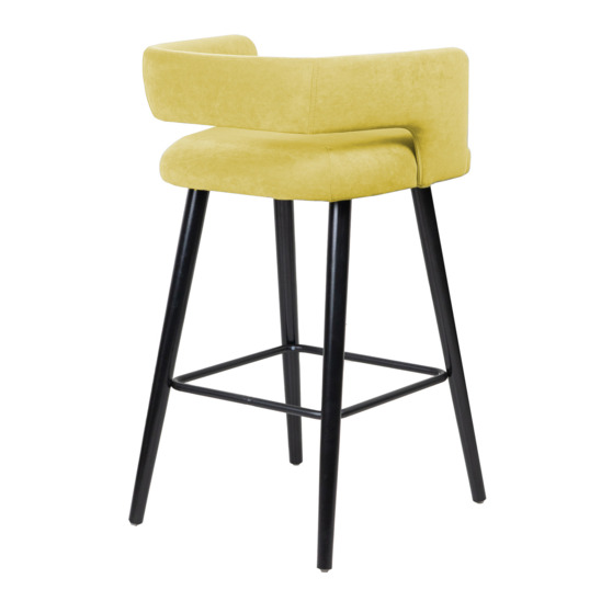 Mars bar stool, olive velour/ black frame - photo 2