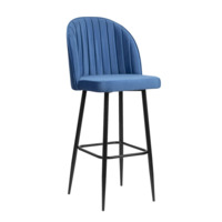 Product photo Tony bar stool, velour blue, metal black from the manufacturer ChiedoCover, product picture, real product photo