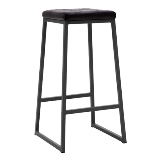 Bar stool, soft, black - photo 1