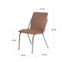 Product photo Valeria's chair, velour Velutto 21, legs chrome from the ChiedoCover company.