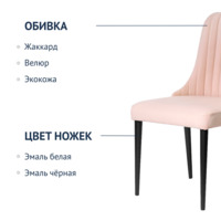 Product photo Kongsberg chair, soft pink velour, black legs from the ChiedoCover company.