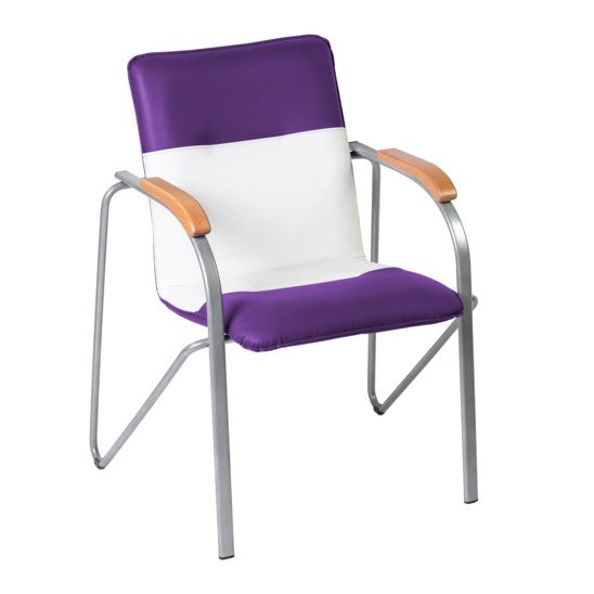 Samba chair, dark purple/white, frame - silver - photo 1