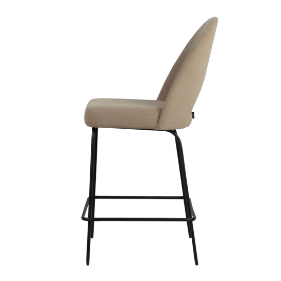 Mallin bar stool, velour latte, metal legs - photo 2