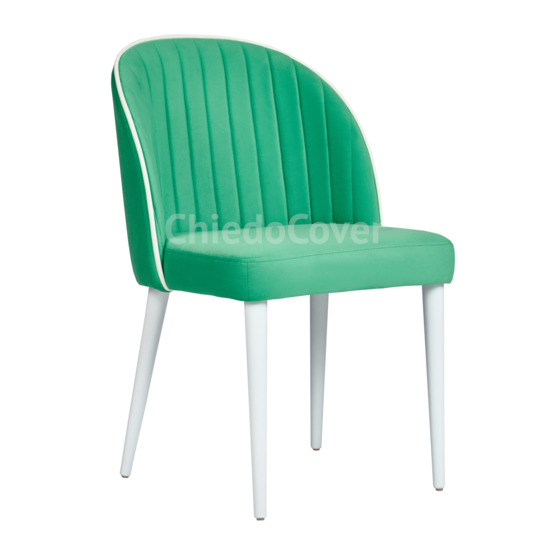 Tony's chair, aquamarine / white corduroy, white legs - photo 1