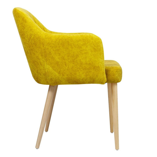 Tulip chair, yellow, beige legs - photo 2