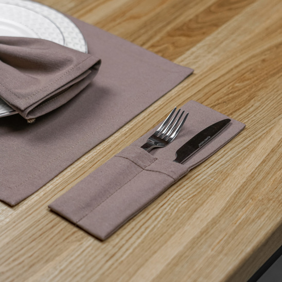 A set of placemats and couverts for 2 devices, cocoa - photo 3