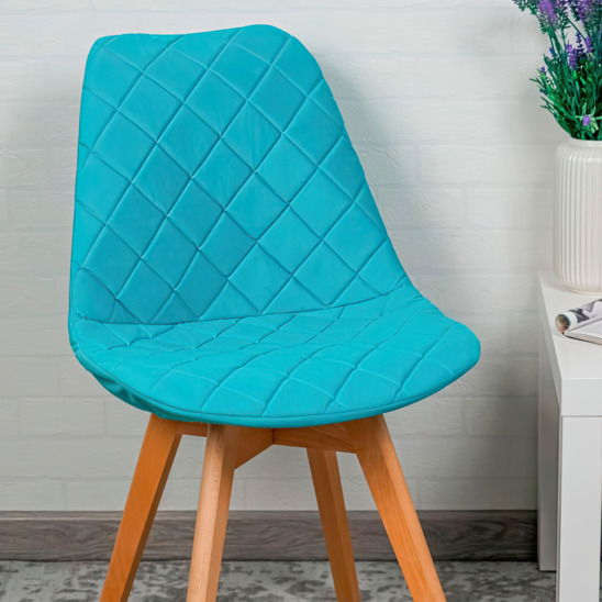 Frankfurt chair cover, large diamond, turquoise - photo 1