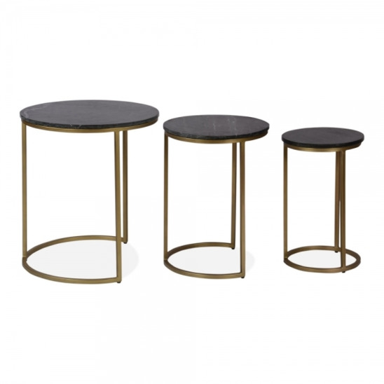 Madison table, black tabletop, gold frame - photo 3