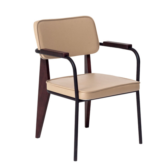 Mix chair, Stella Clean Neve leatherette, beech legs, wenge stain, frame RAL 9005 moire - photo 1