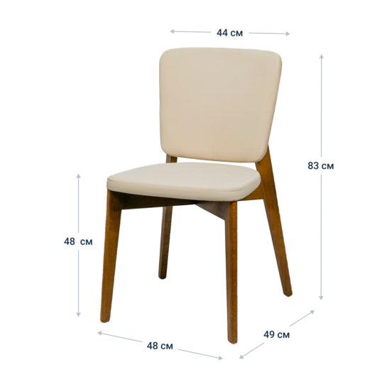 Safir chair, velour Velutto-04 light beige, light walnut - photo 4