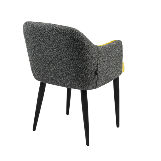 Tulip chair, Romance 62 velour, Buckle Dark grey matting back, metal legs - photo 3