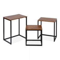 Product photo Mercer table, dark brown tabletop, black frame from the ChiedoCover company.