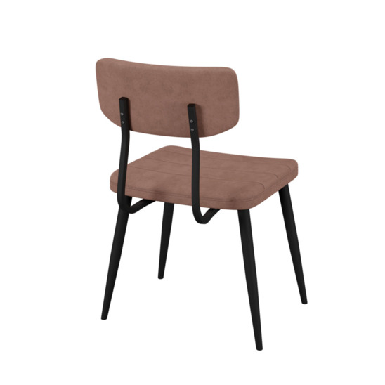 Kato light chair with accent stitching, beige microfibre, metal legs - photo 3