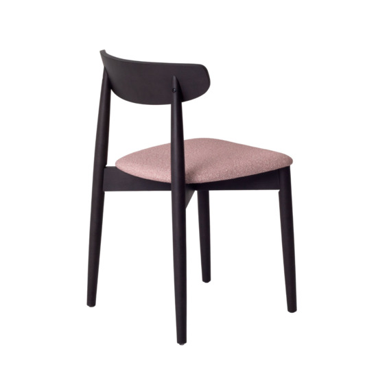 Rockwell chair, microfibre Bubble 5 Flamingo, beech frame, black stain - photo 2