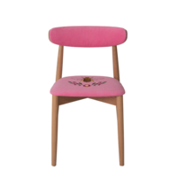 Product photo Rockwell chair, Wasp embroidery, TEDDY 833 velour, beech legs, lacquer from the ChiedoCover company.