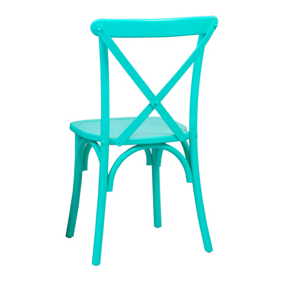 Crossback chair, wooden, turquoise - photo 2