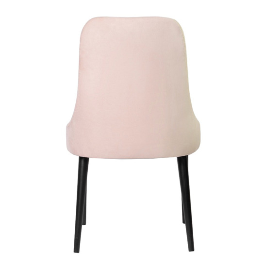 Kongsberg chair, soft pink velour, black legs - photo 5