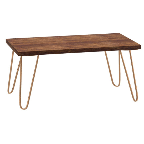 Epping table, dark brown tabletop, copper frame - photo 2