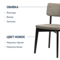Product photo Topas chair, black stain, beige from the ChiedoCover company.