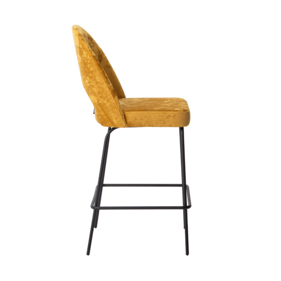 Mallin bar stool, Palermo gold 10 velour, metal legs - photo 3