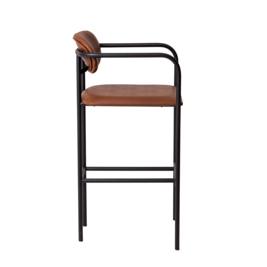 Rich bar stool, Pioneer C248 eco-leather, metal frame, black moire - photo 2