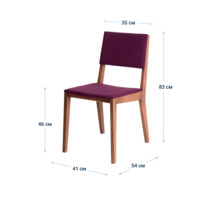 Product photo Laki chair, Vivaldi 19 velour, legs stain light walnut from the ChiedoCover company.