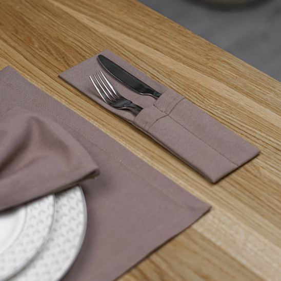 A set of placemats and couverts for 2 devices, cocoa - photo 2