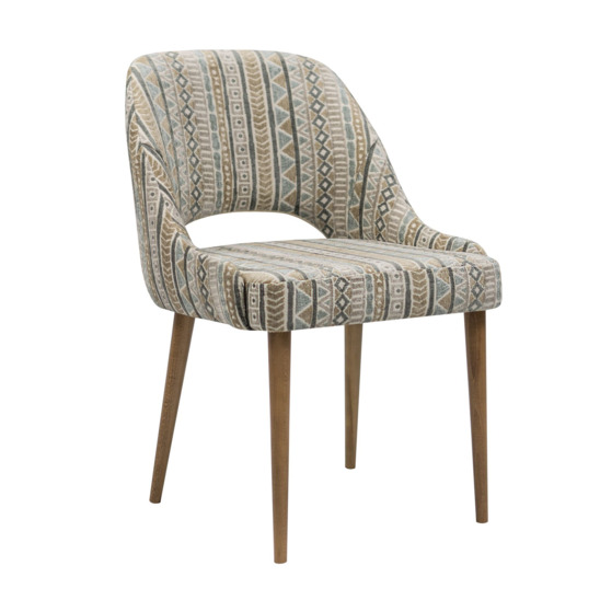 Mila chair, chenille ONTARIO aqua sea, light walnut - photo 1